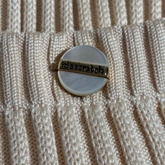 IDASCRATCH 100% Silk Ribbed Ivory Button Up Cardigan Sweater Italy M DESIGNER - Picture 4 of 9